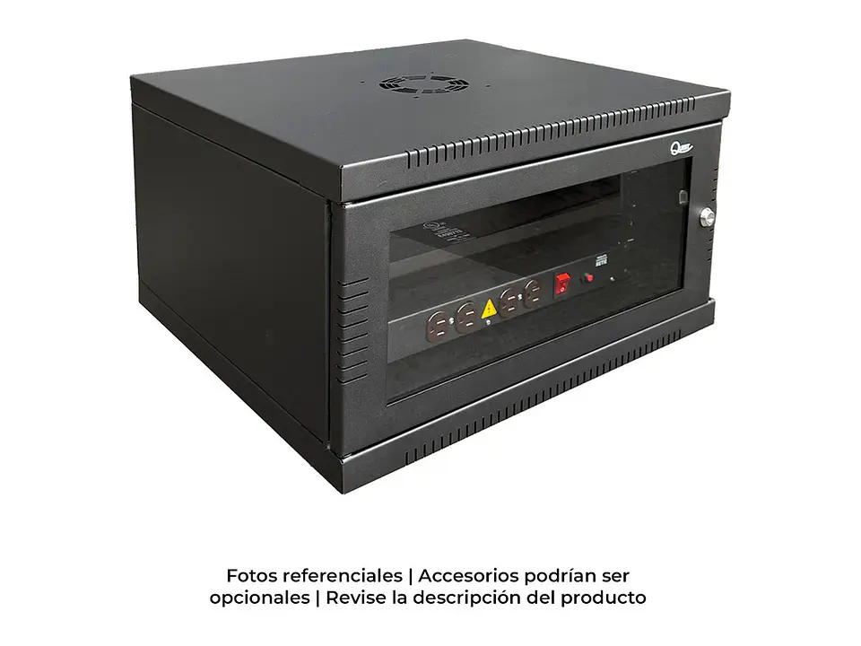 Quest CGC-2889 - Gabinete de Pared Compacto 9-RU 510 x 450mm. Incluye: Bandeja 1-RU + PDU de 4 tomas 5-15R 1
