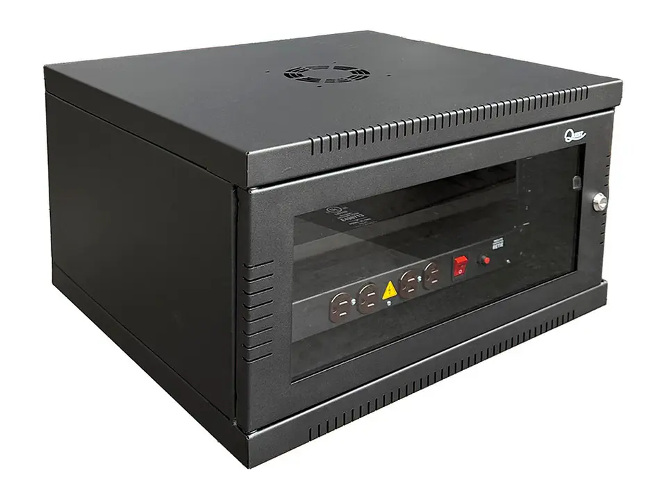 Quest CGC-2889 - Gabinete de Pared Compacto 9-RU 510 x 450mm. Incluye: Bandeja 1-RU + PDU de 4 tomas 5-15R 3