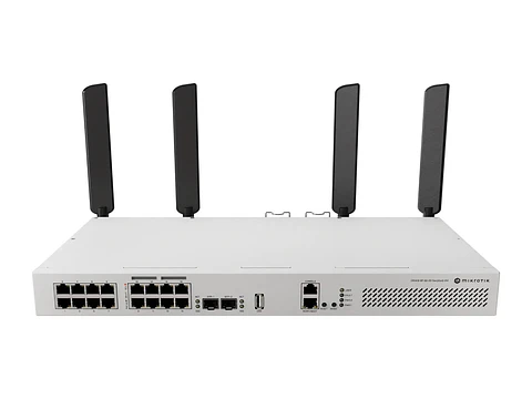 Cloud Router Switch con CPU de cuatro núcleos a 2.2GHz,1 GB de RAM, 17 puertos Ethernet Gbe (8 PoE-out 802.3af/at),2puertos SFP+,dual-band 4x4 MIMO antenas externas de 5dB