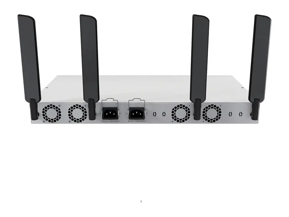 Cloud Router Switch con CPU de cuatro núcleos a 2.2GHz,1 GB de RAM, 17 puertos Ethernet Gbe (8 PoE-out 802.3af/at),2puertos SFP+,dual-band 4x4 MIMO antenas externas de 5dB 3