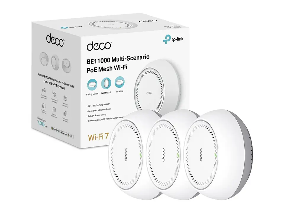 TP-LINK Sistema Mesh WiFi7 tri band BE11000 PoE 1