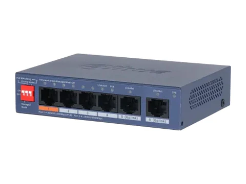 Dahua DH-CS4006-4GT-60 - Switch PoE Cloud (dolynk) L2 6P (4P PoE 10/100/1000 + 2P Uplink Gig), 60W (P1 60W)