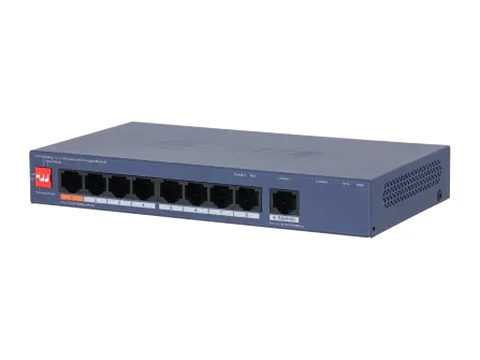 Dahua DH-CS4009-8ET1GT-60 - Promo Agosto - Switch PoE Cloud (dolynk) L2 9P (8P PoE 10/100 + 1P Uplink Gig), 60W (dip: Watchdog/extend 250M)