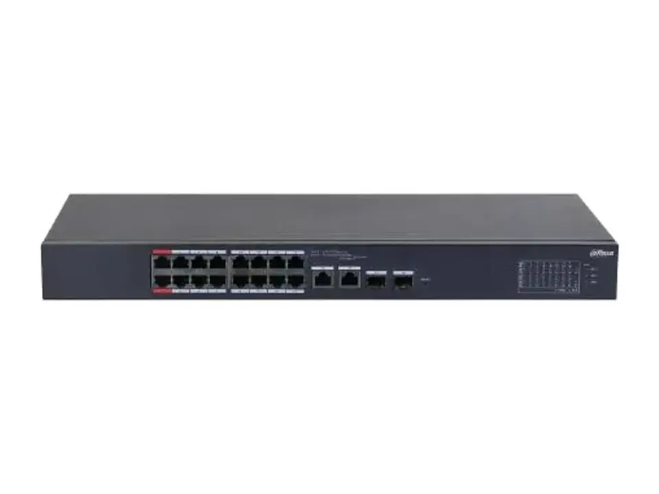 Dahua DH-CS4218-16ET-135 - Promo Agosto - Switch PoE Cloud (dolynk) L2 18P (16P PoE 10/100) + 2P Uplink Combo (RJ45 Gig/sfp), 135W (P1-2 90W) 2