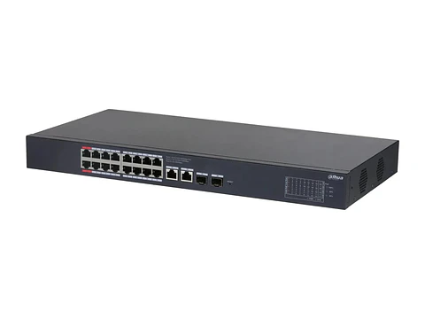 Dahua DH-CS4220-16GT-190 - Promo Agosto - Switch PoE Cloud (dolynk) L2 Gigabit 20P (16P PoE + 2P Uplink RJ45 + 2P SFP), 190W (P1-2 90W)