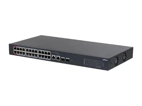 Dahua DH-CS4226-24ET-240 - Switch PoE Cloud (dolynk) L2 26P (24P PoE 10/100) + 2P Uplink Combo (RJ45 Gig/sfp), 240W (P1-2 90W)