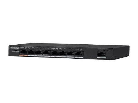 Dahua DH-PFS3009-8ET-96 - Switch PoE 8 Puertos 10/100, 96W Total (hi-poe, Puerto 1 60W)