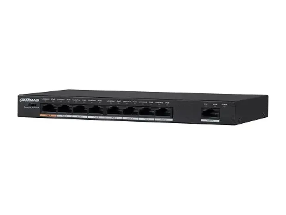 Dahua DH-PFS3009-8ET-96 - Switch PoE 8 Puertos 10/100, 96W Total (hi-poe, Puerto 1 60W) 1