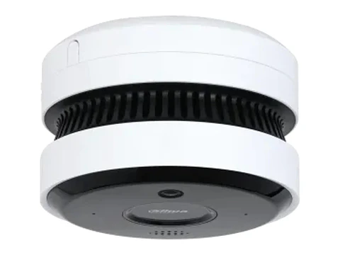 Dahua DHI-HY-SAV849HAN-E - Detector de Humo Fotoelectrico con Camara IP 5 MP - 2.0 MM - Deteccion de Llamas, Calor y Humedad - IR 20 M - Sirena 85 DB - Audio Bidireccional - PoE
