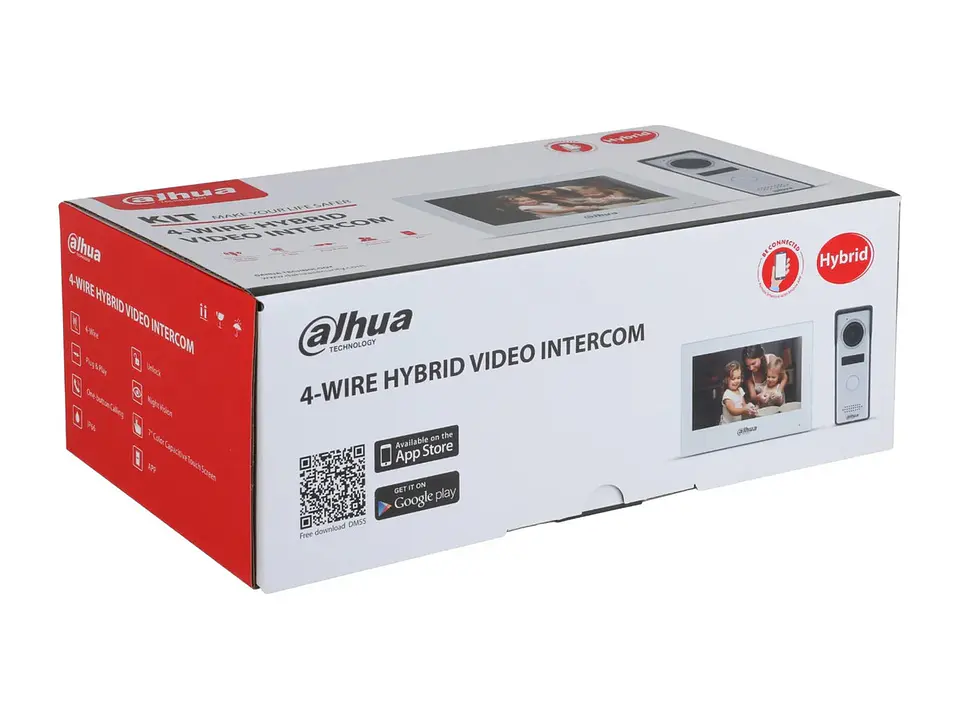 Dahua DHI-KTH01 - Kit Videoportero Híbrido 4 Hilos, Monitor WiFi 7