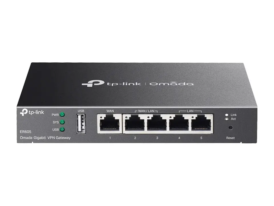 TP-Link Omada ER605 - Gateway Omada, 1 WAN, 2 WAN/LAN, 2 LAN Gb, USB 4G, VPN 1