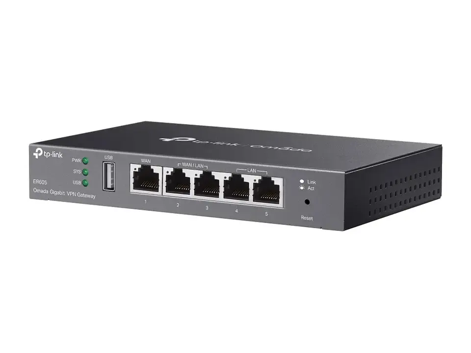 TP-Link Omada ER605 - Gateway Omada, 1 WAN, 2 WAN/LAN, 2 LAN Gb, USB 4G, VPN 3