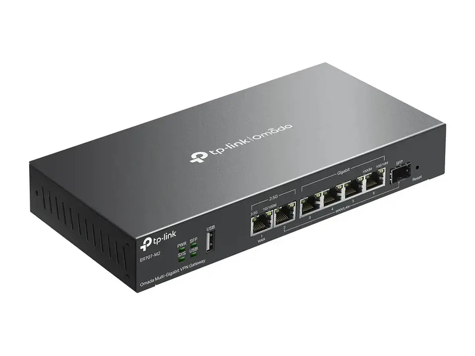 TP-Link Omada ER707-M2 - Omada Router VPN Multi-Gigabit, 2×2.5G + SFP + 4×Gigabit WAN/LAN, USB 4