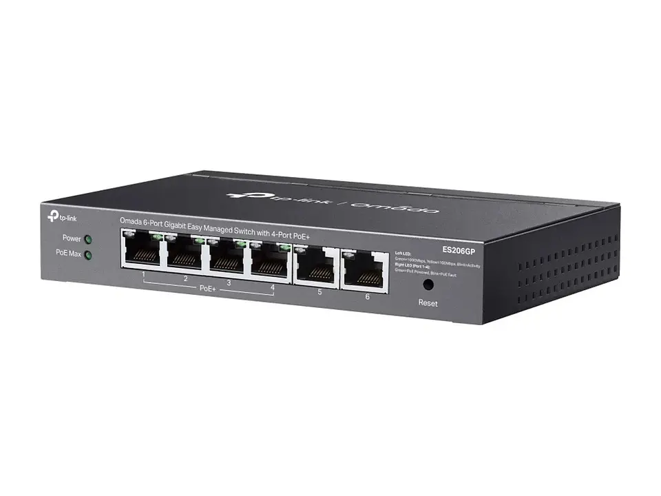TP-Link Omada ES206GP - Switch administrable Omada L2+, 4 Gb PoE+ (65W), 2 Gb 3