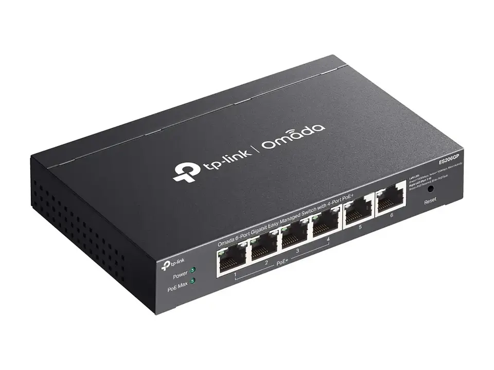 TP-Link Omada ES206GP - Switch administrable Omada L2+, 4 Gb PoE+ (65W), 2 Gb 4