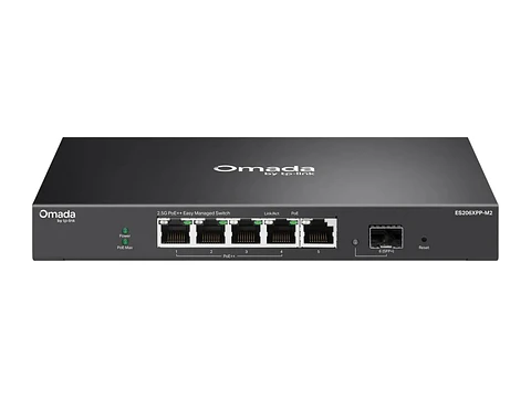 TP-Link Omada ES206XPP-M2 - Omada Switch Easy Managed 6 puertos, 4×2.5G PoE++ + 1×2.5G + 1×10G SFP+