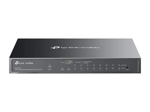 TP-Link Omada ES210GMP - Switch administrable Omada L2+, 8 Gb PoE+ (123W), 1 Gb, 1 combo SFP