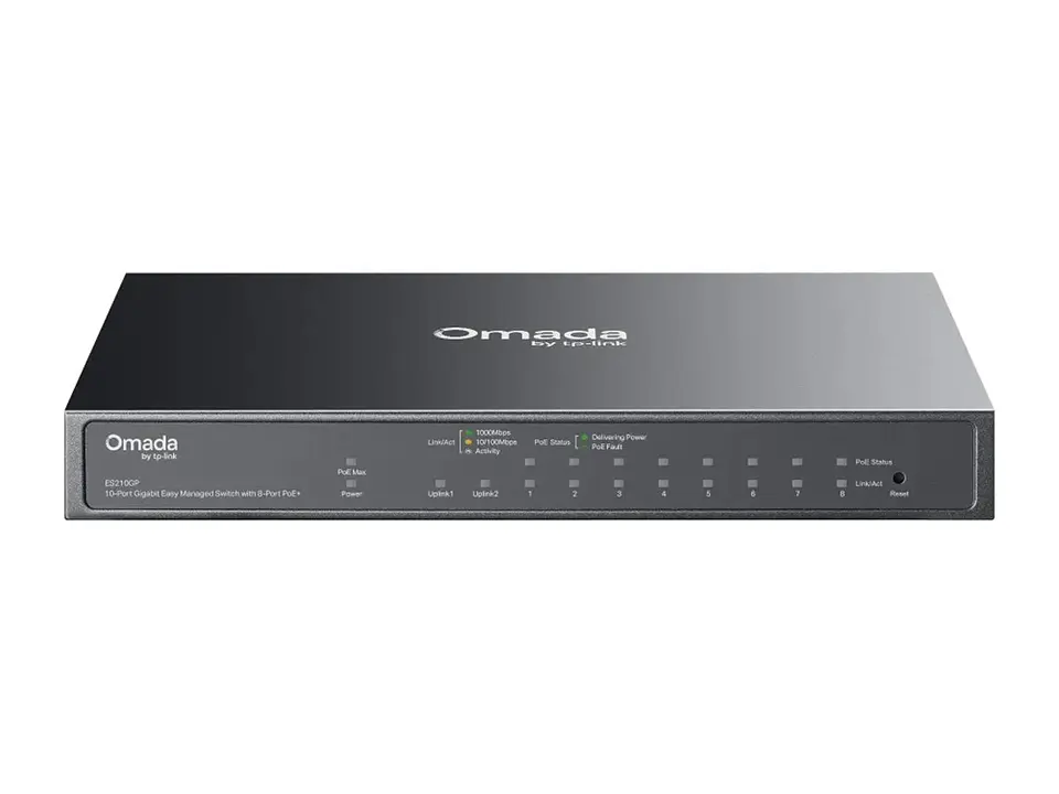 TP-Link Omada ES210GP - Omada Switch Easy Managed 10 puertos Gigabit, 8×PoE+ + 1×RJ45 + 1×Combo RJ45/SFP 2