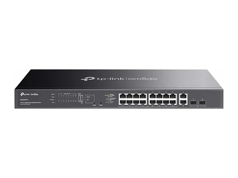 TP-Link Omada ES220GMP - Switch administrable Omada L2+, 16 Gb PoE+ (250W), 2 Gb, 2 SFP 1G