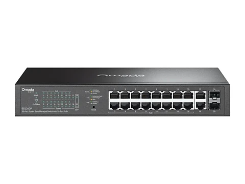 TP-Link Omada ES220GP - Omada Switch Easy Managed 20 puertos Gigabit, 16×PoE+ + 2×RJ45 + 2×SFP