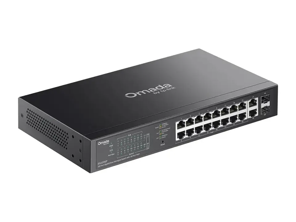 TP-Link Omada ES220GP - Omada Switch Easy Managed 20 puertos Gigabit, 16×PoE+ + 2×RJ45 + 2×SFP 4