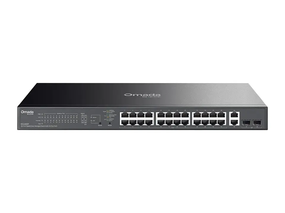 TP-Link Omada ES228GP - Omada Switch Easy Managed 28 puertos Gigabit, 24×PoE+ + 2×RJ45 + 2×SFP 1