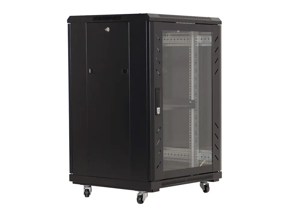 Finen F1-AS6832-P - Gabinete de Piso 32-RU 1,609 x 600 x 800mm (Puertas: Frontal con vidrio y Posterior c/malla) Incluye kit de 4 ventiladores 2
