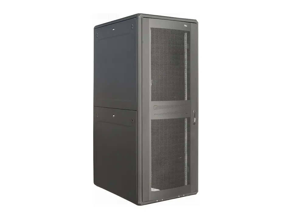 Quest GF-2887 - Gabinete de Piso 42-RU 2,000 x 800 x 1,000mm Negro (Puerta frontal curva y posterior doble hoja, ambas con malla) 1