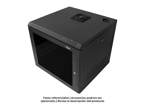 Quest GT-2183 - Gabinete de Pared 9-RU 462 x 525 x 510mm (Puerta c/Vidrio de Seguridad y Paneles Laterales Desmontables)