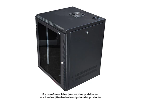 Quest GT-2186 - Gabinete de Pared 11-RU 551 x 525 x 510mm (Puerta c/Vidrio de Seguridad y Paneles Laterales Desmontables)