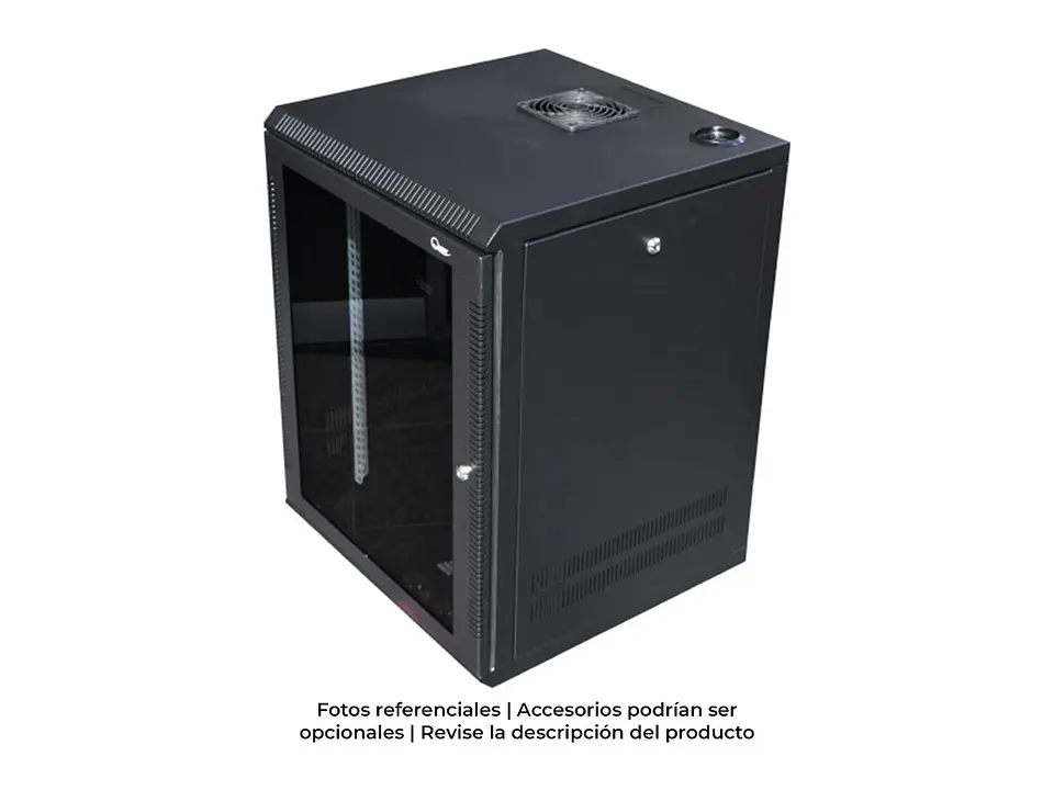 Quest GT-2186 - Gabinete de Pared 11-RU 551 x 525 x 510mm (Puerta c/Vidrio de Seguridad y Paneles Laterales Desmontables) 1