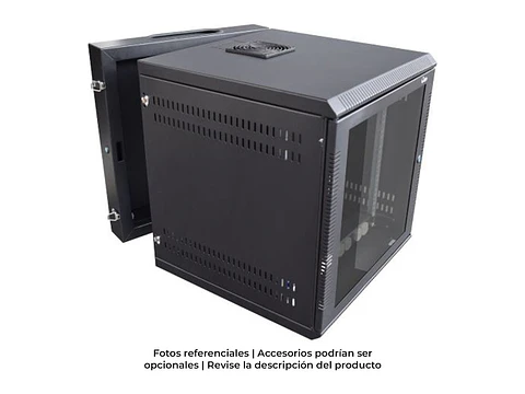 Quest GW-2060 - Gabinete de Pared 11-RU 551 x 525 x 590mm (Abatible, Puerta c/Vidrio de Seguridad )