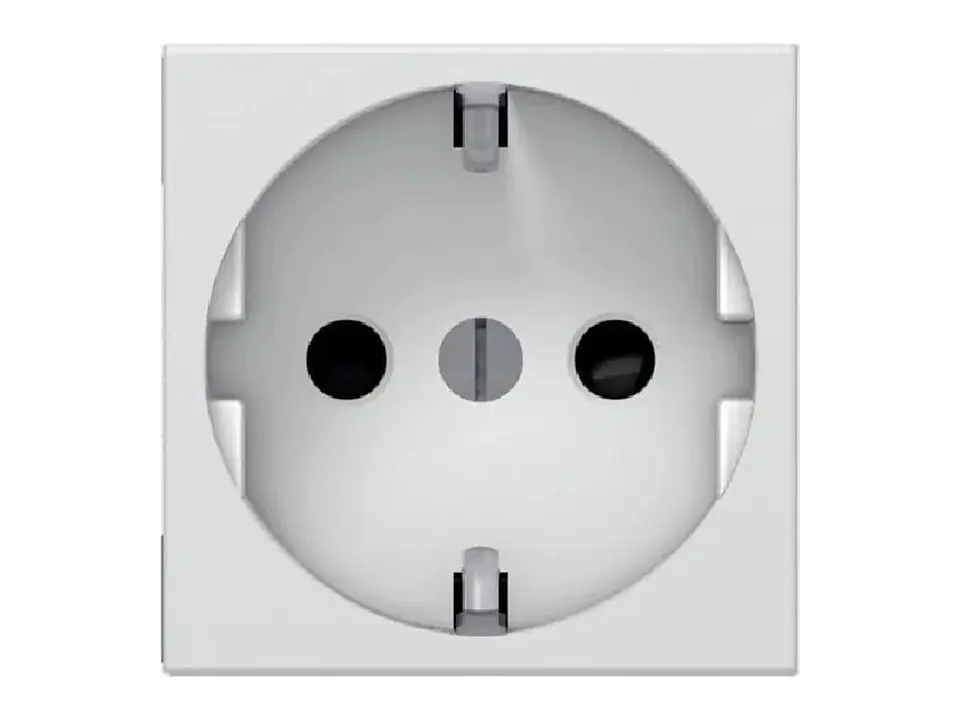 Legrand LE-077213 - Toma Schuko 2P+T C/tornillo Mosaic - 2 Modulos Blanco 2