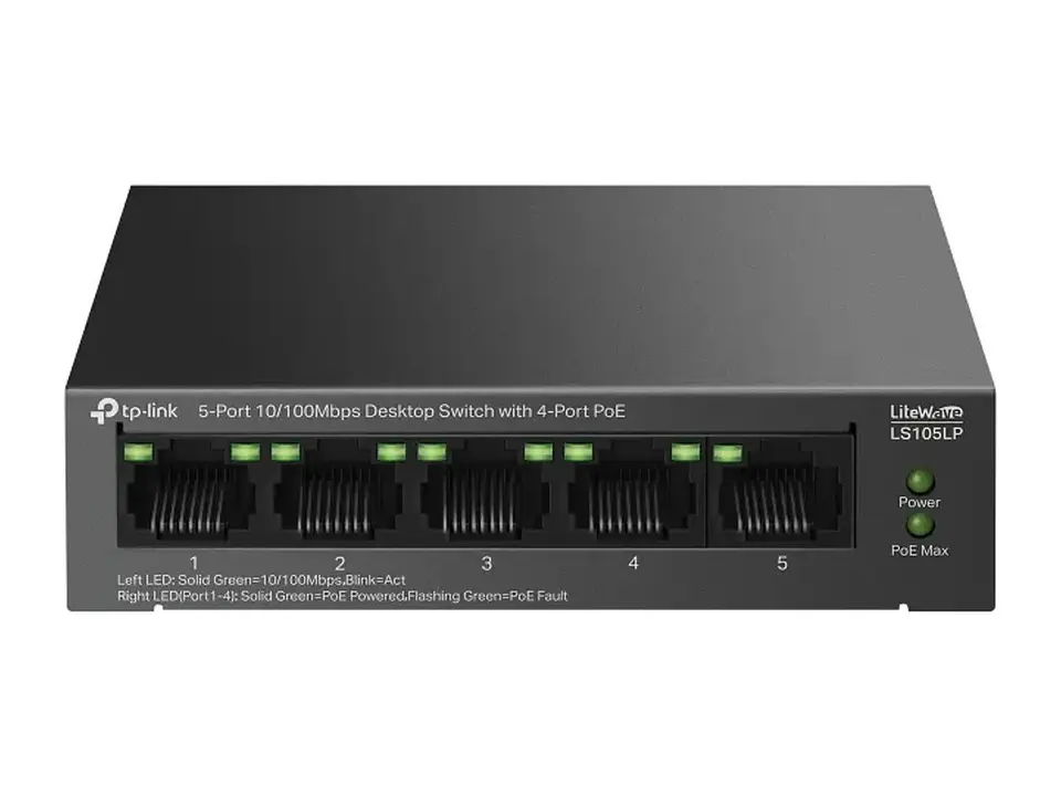 TP-Link LS105LP - Switch no administrable LiteWave, 5 puertos Fast Ethernet, 4 PoE+ 41 W 2