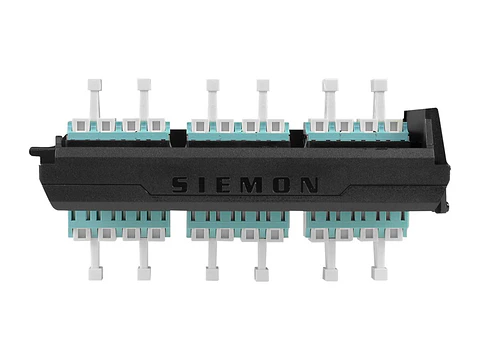 Siemon LVA12-LCQ-BC-A - Panel FO LightVerse con 12 Acopladores LC OM3/OM4 color Aqua