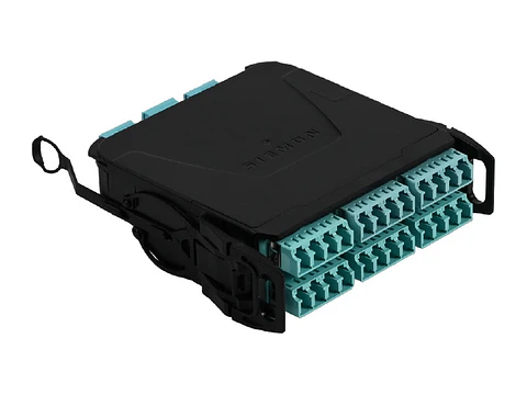 Siemon LVM12TMLSV-BSCA - Modulo LightVerse 12 Fibras LC-MTP Macho OM4 Standard Loss color Aqua Polaridad A/C. (LC c/guardapolvo)