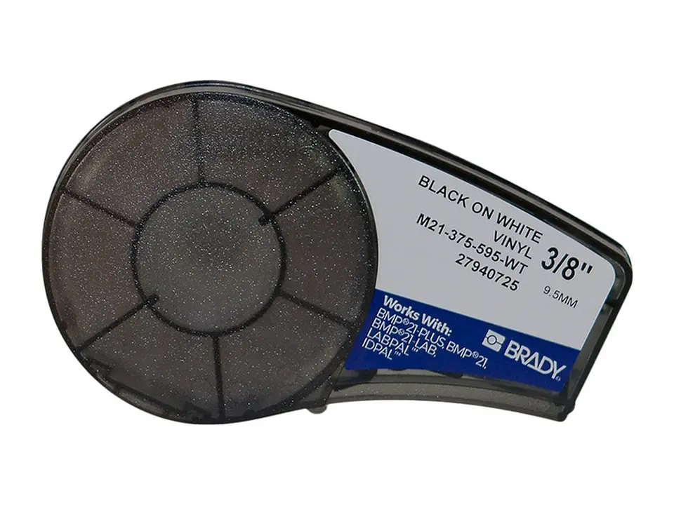 Brady M21-375-595-WT - Rollo - Etiqueta Adhesiva Vinyl 9.5mm X 6.4 mts. Color Blanco 1