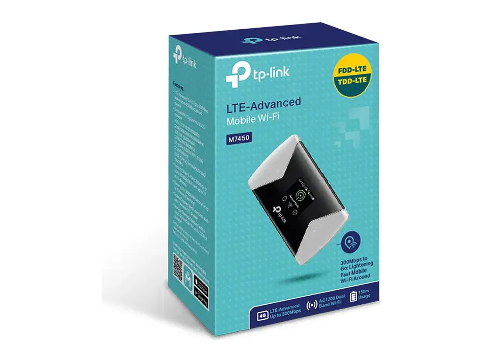 TP-Link M7450 - Router portatil Mobile WiFi 4G LTE Cat6 dual band (5GHz/2.4GHz) 3