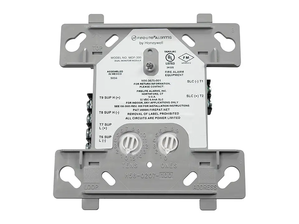 Fire-Lite MDF-300 - Caja - Módulo de monitoreo dual direccionable. Certificación UL, FM 1