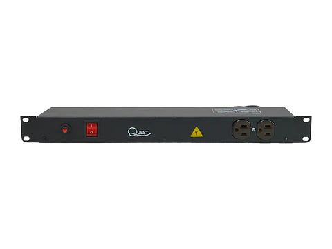 Quest MH-4713 - Multitoma electrica horizontal, 10 tomas NEMA5-15R, 125V/250V-15A