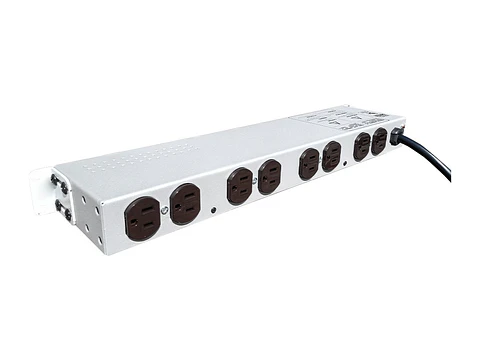 Quest MH-4713-G - Multitoma electrica horizontal, 10 tomas NEMA5-15R, 125V/250V-15A Carcaza color gris