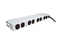 Quest MH-4713-G - Multitoma electrica horizontal, 10 tomas NEMA5-15R, 125V/250V-15A Carcaza color gris - Miniatura 1