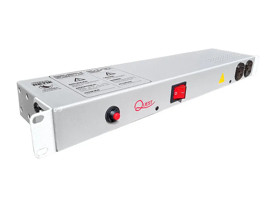 Quest MH-4713-G - Multitoma electrica horizontal, 10 tomas NEMA5-15R, 125V/250V-15A Carcaza color gris 2