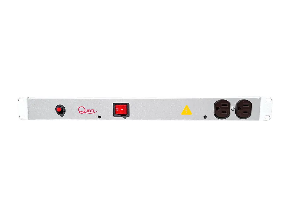 Quest MH-4713-G - Multitoma electrica horizontal, 10 tomas NEMA5-15R, 125V/250V-15A Carcaza color gris 3