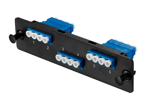 Nexconec MP3PL07 - Panel FO LGX con 12 acopladores LC Monomodo azul (para Bandeja MP3PP01)