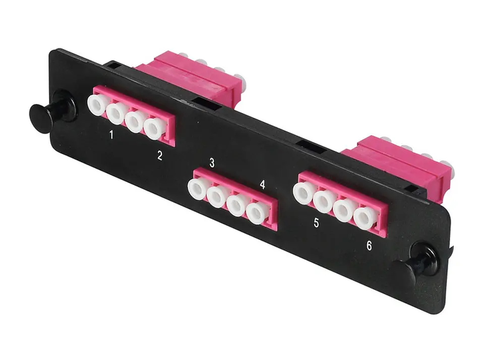 Nexconec MP3PL09-EV - Panel FO LGX con 12 acopladores LC OM4 Violeta (para Bandeja MP3PP01) 1