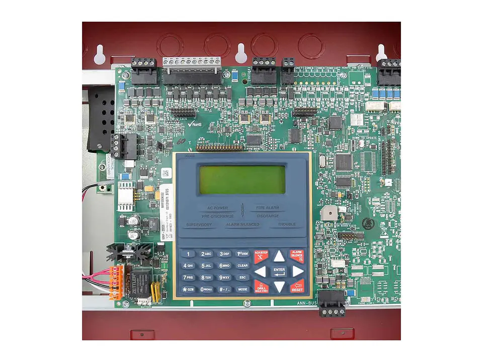 Fire-Lite MRP-2002E - Panel convencional de 6 zonas para liberación de agente limpio. Alimentación 220VAC 3