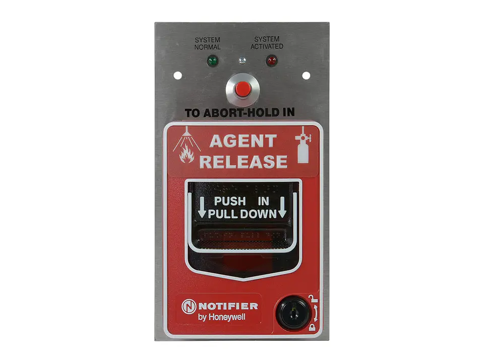 Notifier NBG-12LRA - Estación Manual de Descarga Doble Acción con Pulsador de Aborto 1