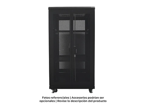 LinkBasic NCB22-68-FFA-C - Gabinete de Piso 22-RU 1,166 x 600 x 800mm (Puertas: Frontal y posterior doble hoja, ambas con malla) Incluye kit de 4 ventiladores