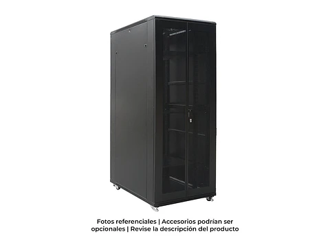 LinkBasic NCB42-810-FFA-C - Gabinete de Piso 42-RU 2,055 x 800 x 1000mm (Puertas: Frontal y posterior doble hoja, ambas con malla) Incluye kit de 4 ventiladores